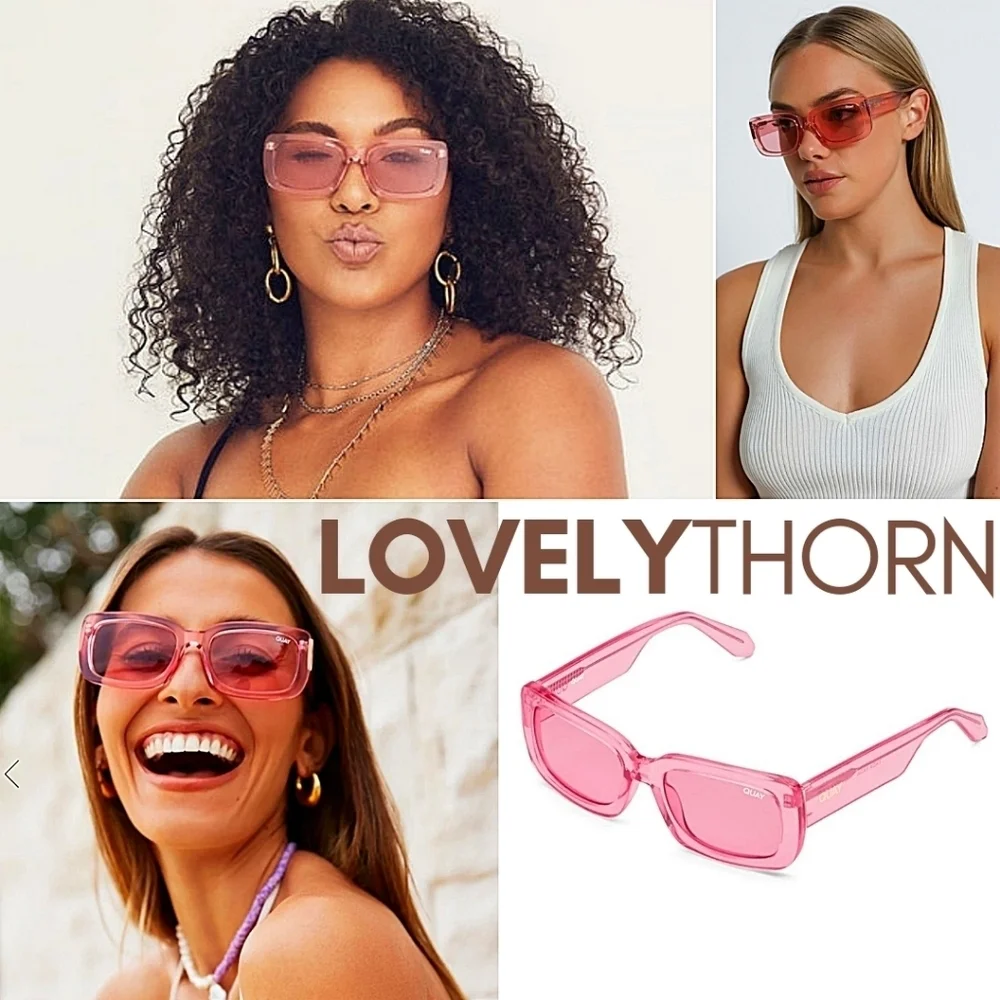 QUAY // ltd ed rare coral rectangular retro-chic yada yada sunglasses